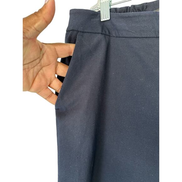 Talbots Womens Plus Blue Business Office Scalloped Hem Slim Crop Pants Size‎ 14W - Picture 7 of 14